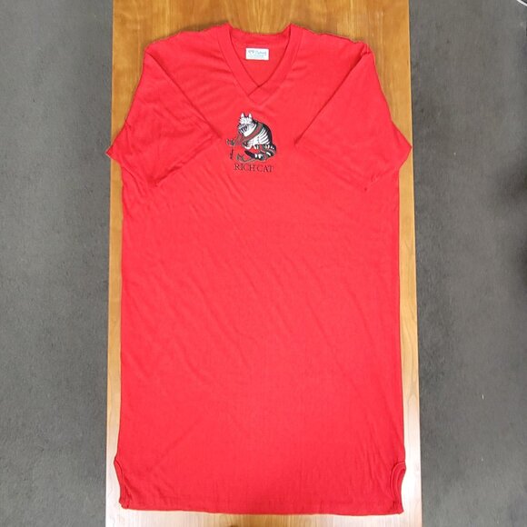 Diplomat Vintage B. Kliban Red Rich Cat Night Shirt - XL - Picture 3 of 8